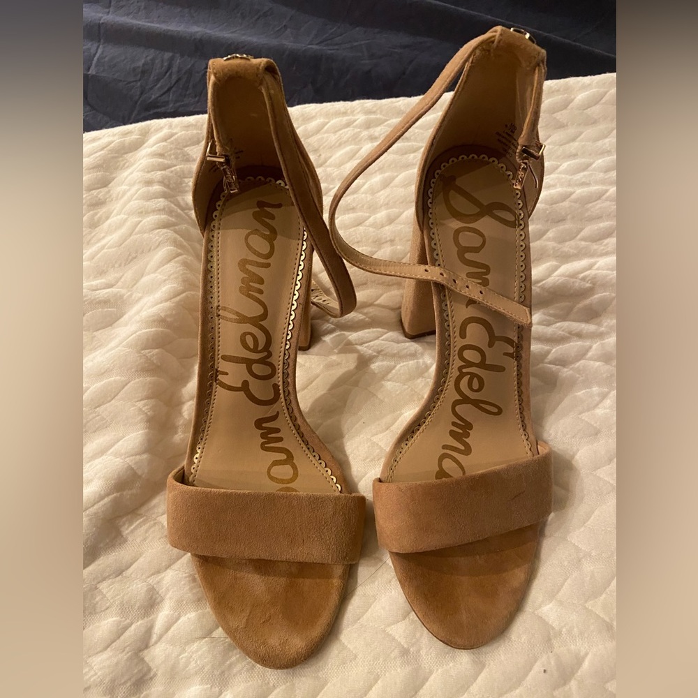 Sam Edelman Size 7 Yaro Ankle strap heel- tan